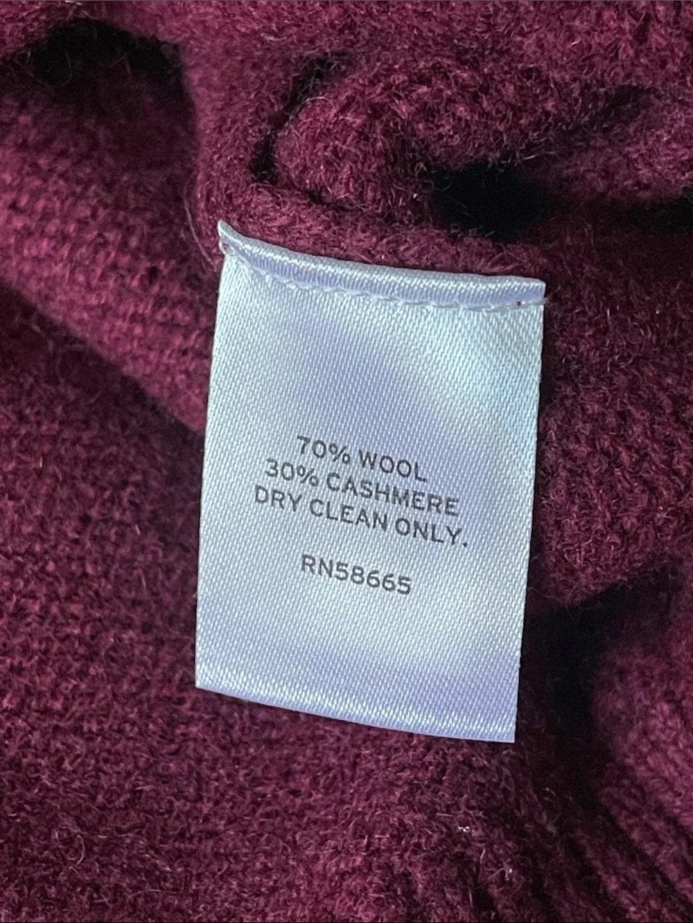 Nordstrom Wool & Cashmere Boyfriend V Neck Cardigan in Burgundy